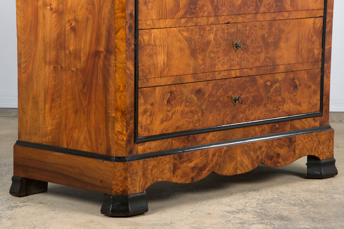 19th Century French Louis Philippe Birds Eye Maple Chest Of Drawers