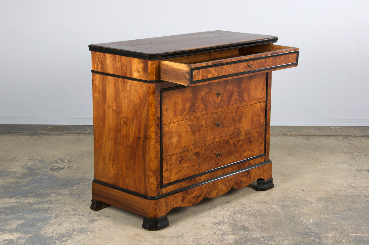 19th Century French Louis Philippe Birds Eye Maple Chest Of Drawers