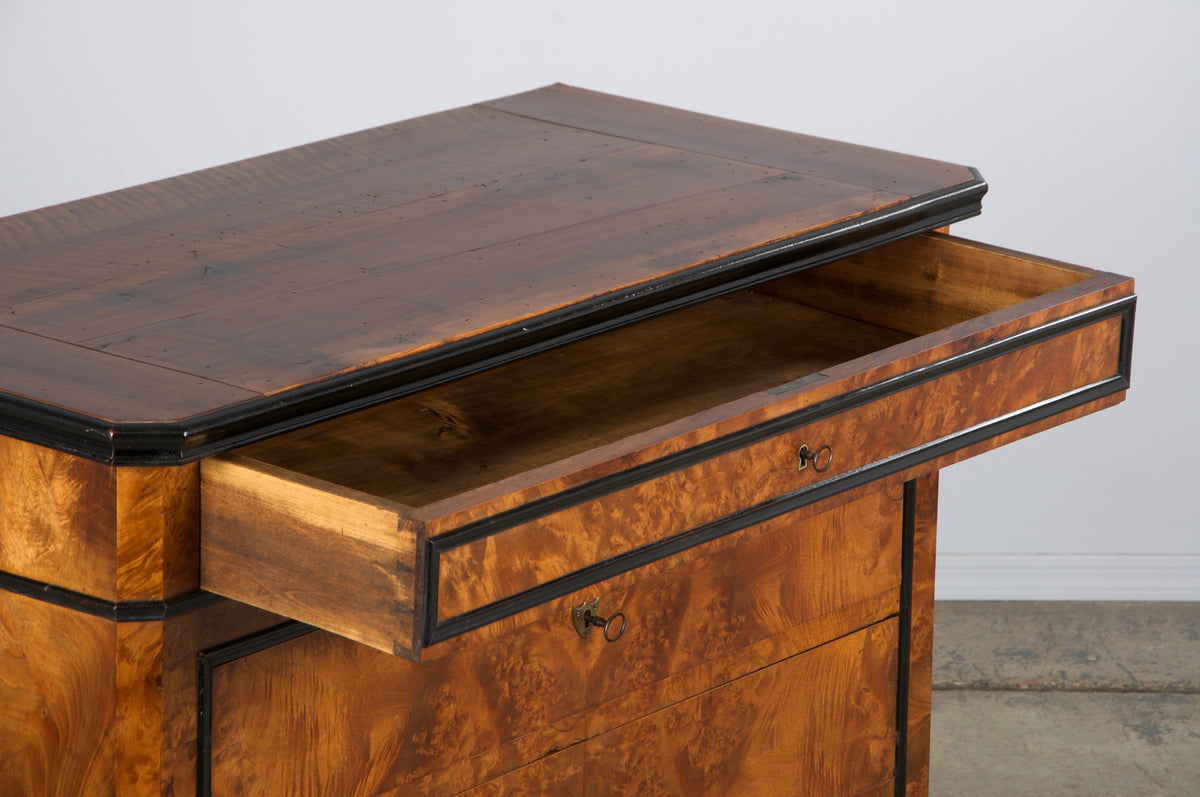 19th Century French Louis Philippe Birds Eye Maple Chest Of Drawers