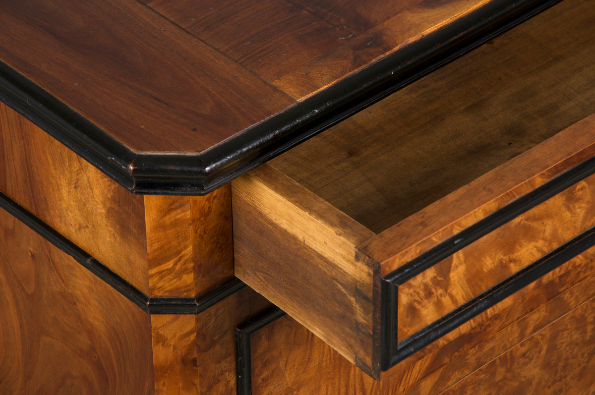 19th Century French Louis Philippe Birds Eye Maple Chest Of Drawers