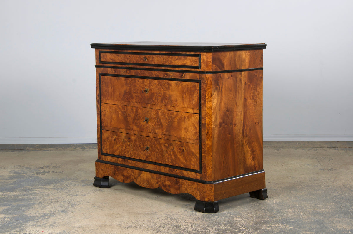 19th Century French Louis Philippe Birds Eye Maple Chest Of Drawers