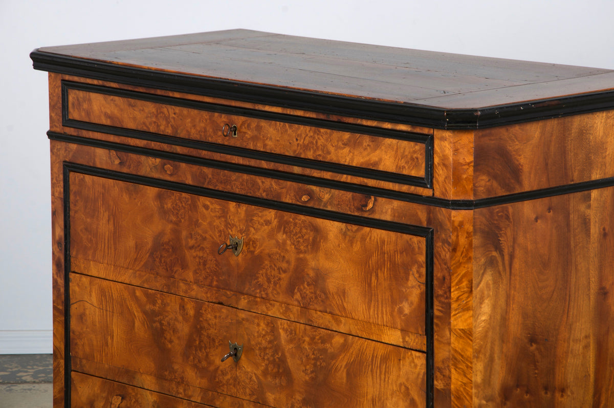 19th Century French Louis Philippe Birds Eye Maple Chest Of Drawers