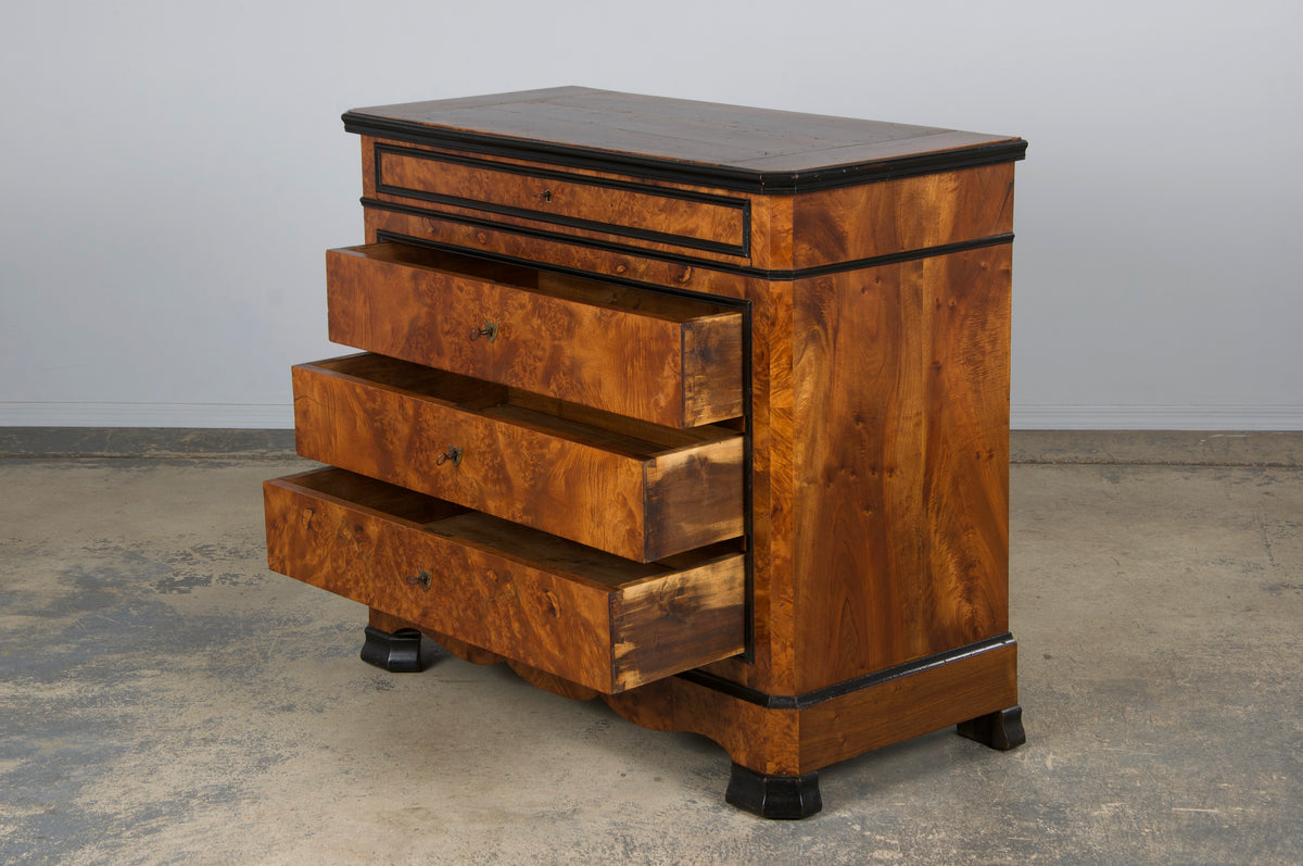 19th Century French Louis Philippe Birds Eye Maple Chest Of Drawers