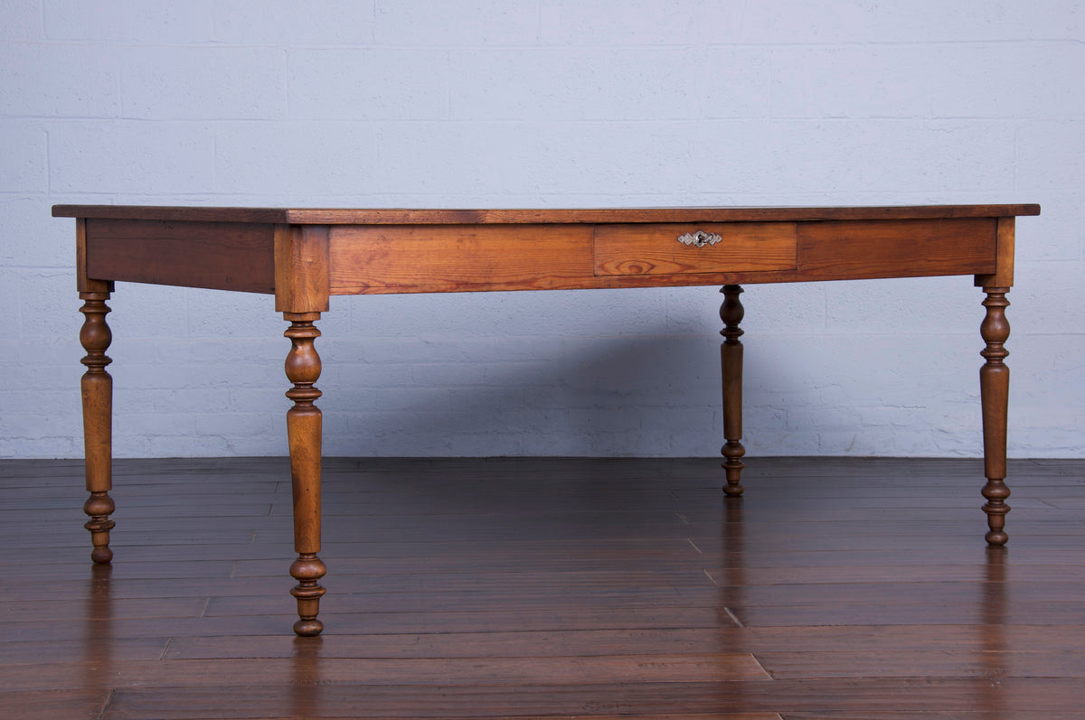 Antique Country French Louis Philippe Style Oak Dining Table