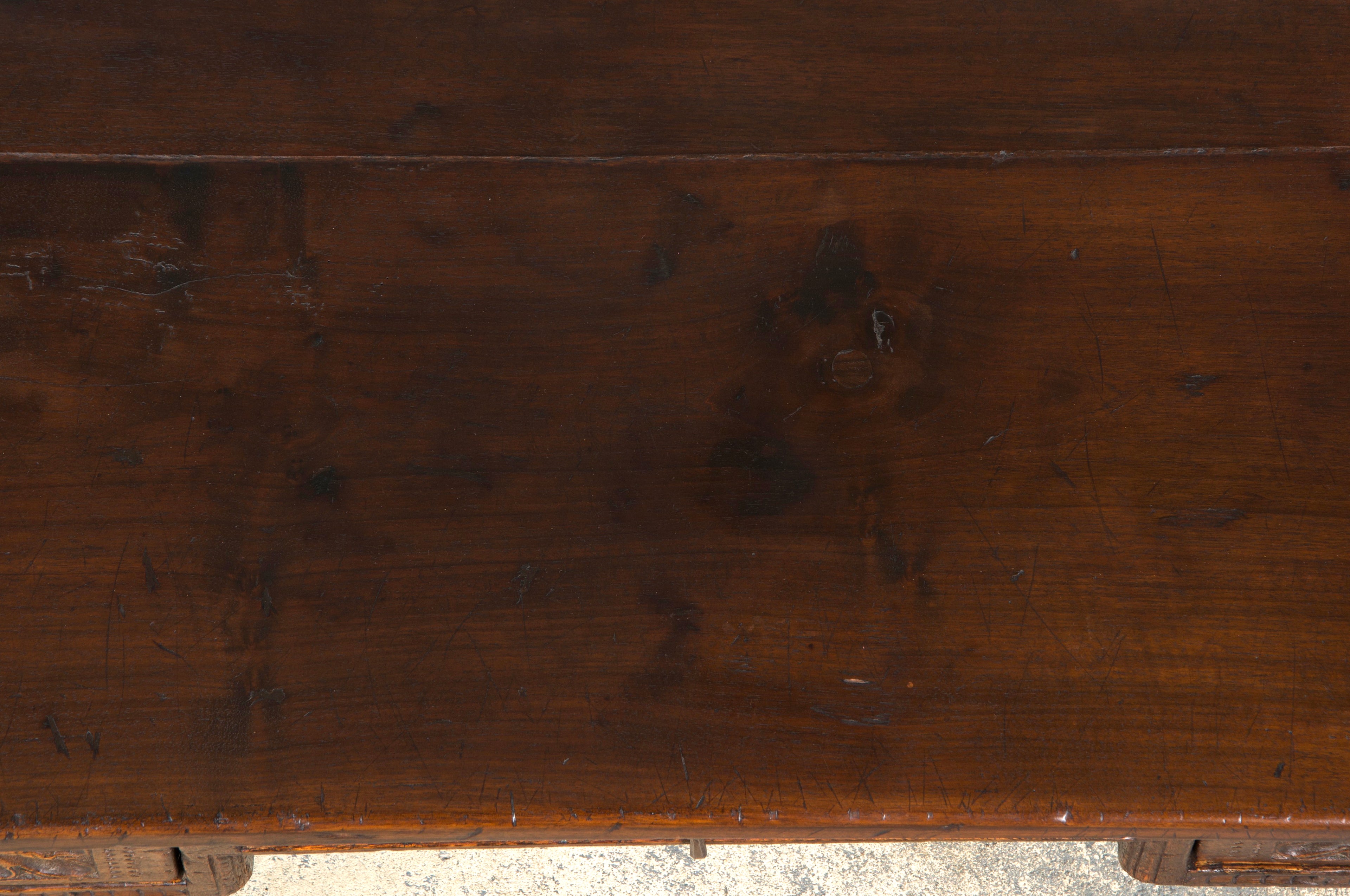 Early 19th Century Spanish Baroque Carved Mixed Wood Writing Desk