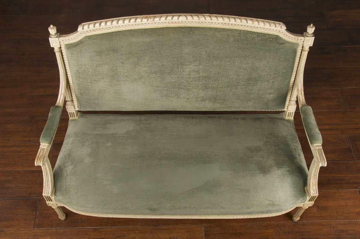 19th Century French Louis XVI Style Painted Loveseat or Settee