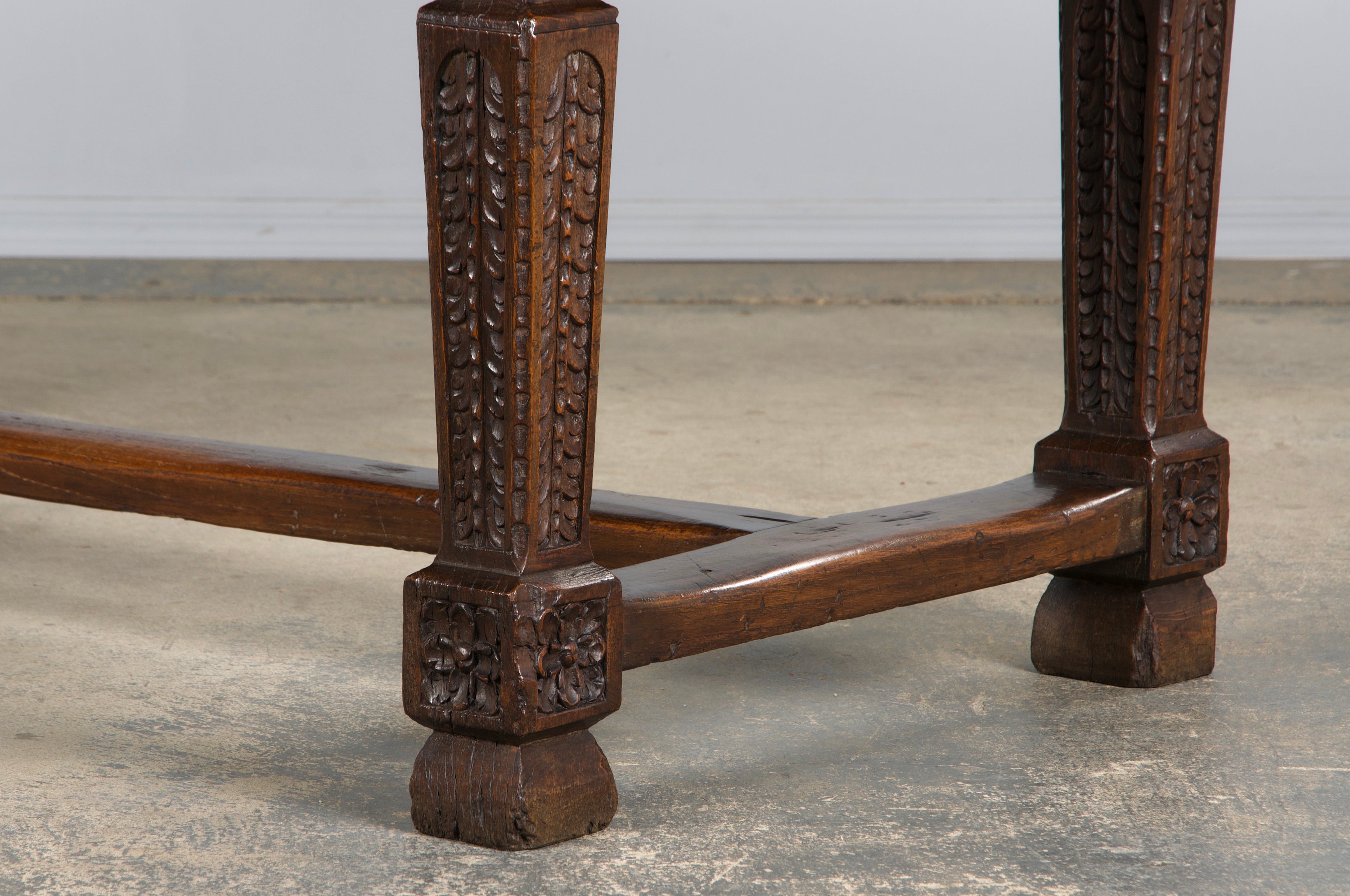 Early 19th Century Spanish Baroque Carved Mixed Wood Writing Desk