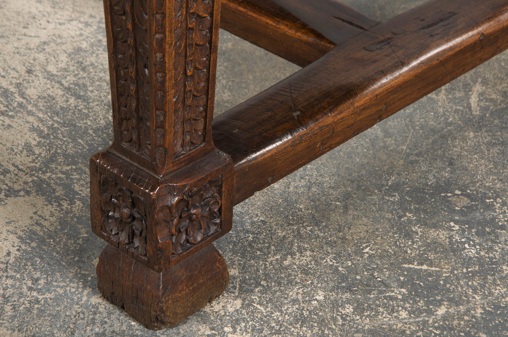 Early 19th Century Spanish Baroque Carved Mixed Wood Writing Desk