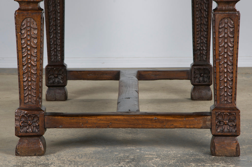 Early 19th Century Spanish Baroque Carved Mixed Wood Writing Desk