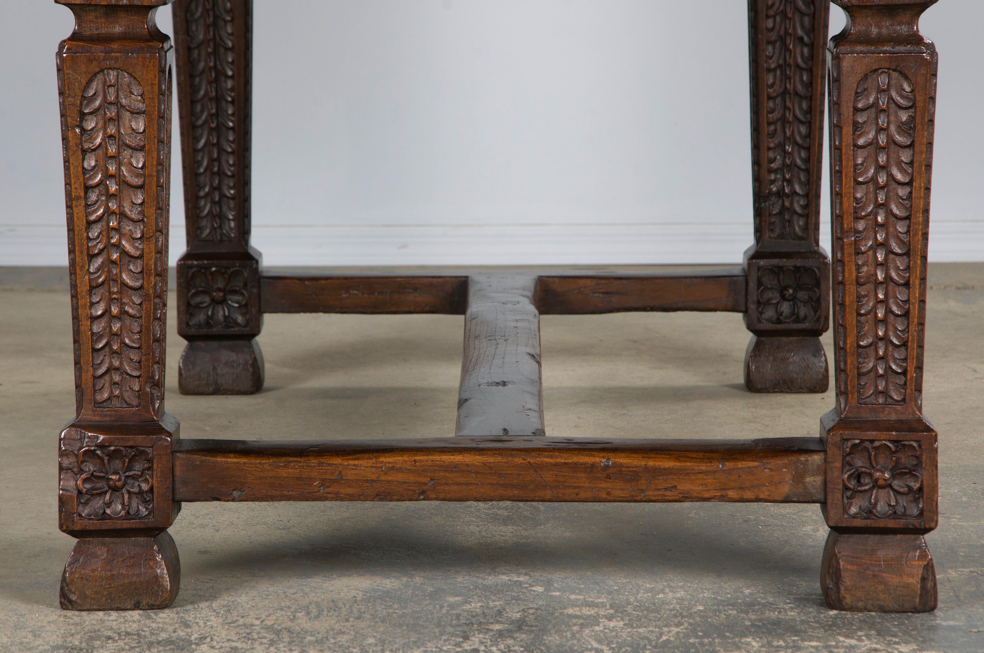 Early 19th Century Spanish Baroque Carved Mixed Wood Writing Desk