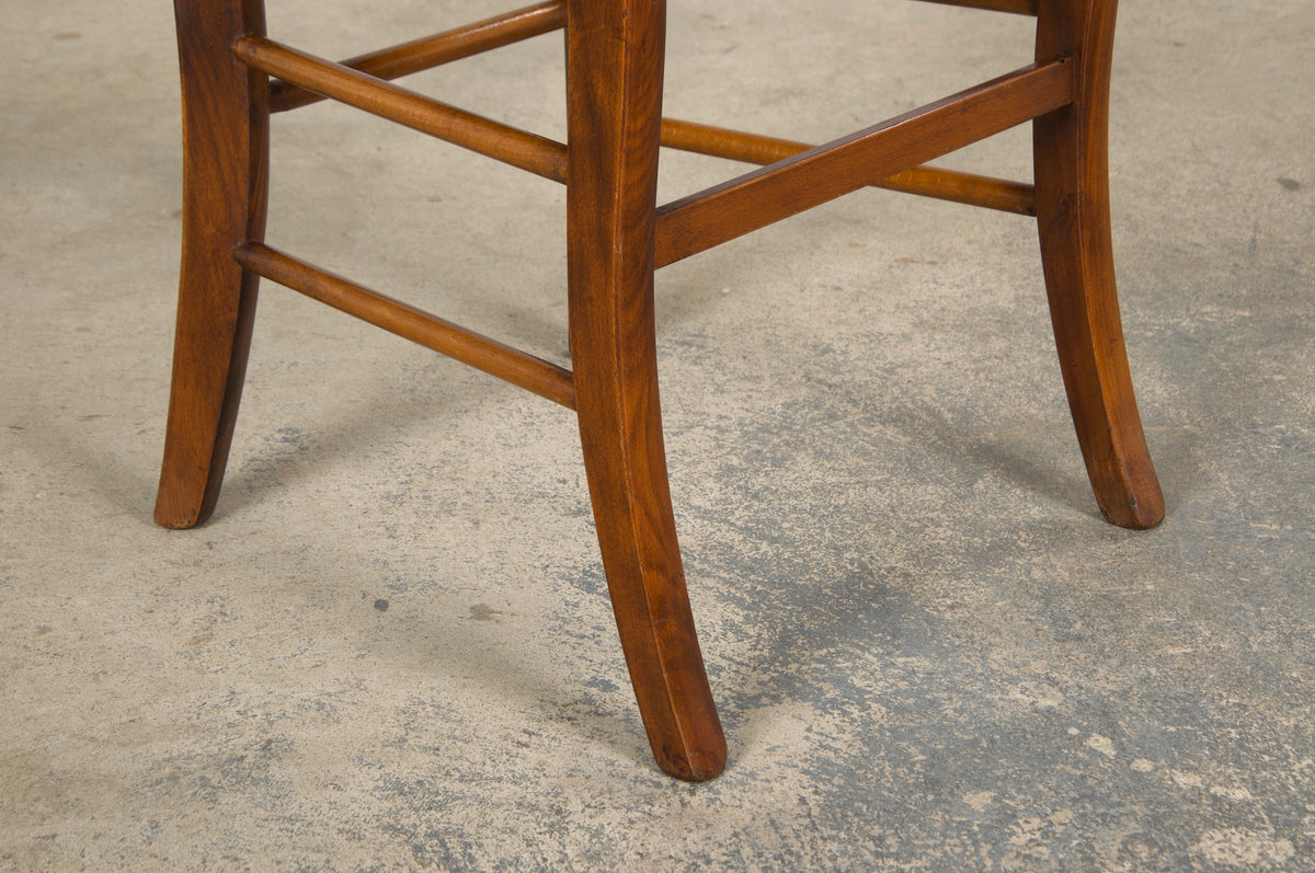 Country French Louis Philippe Style Maple Dining Chairs W/ Rush Seats - Set of 8