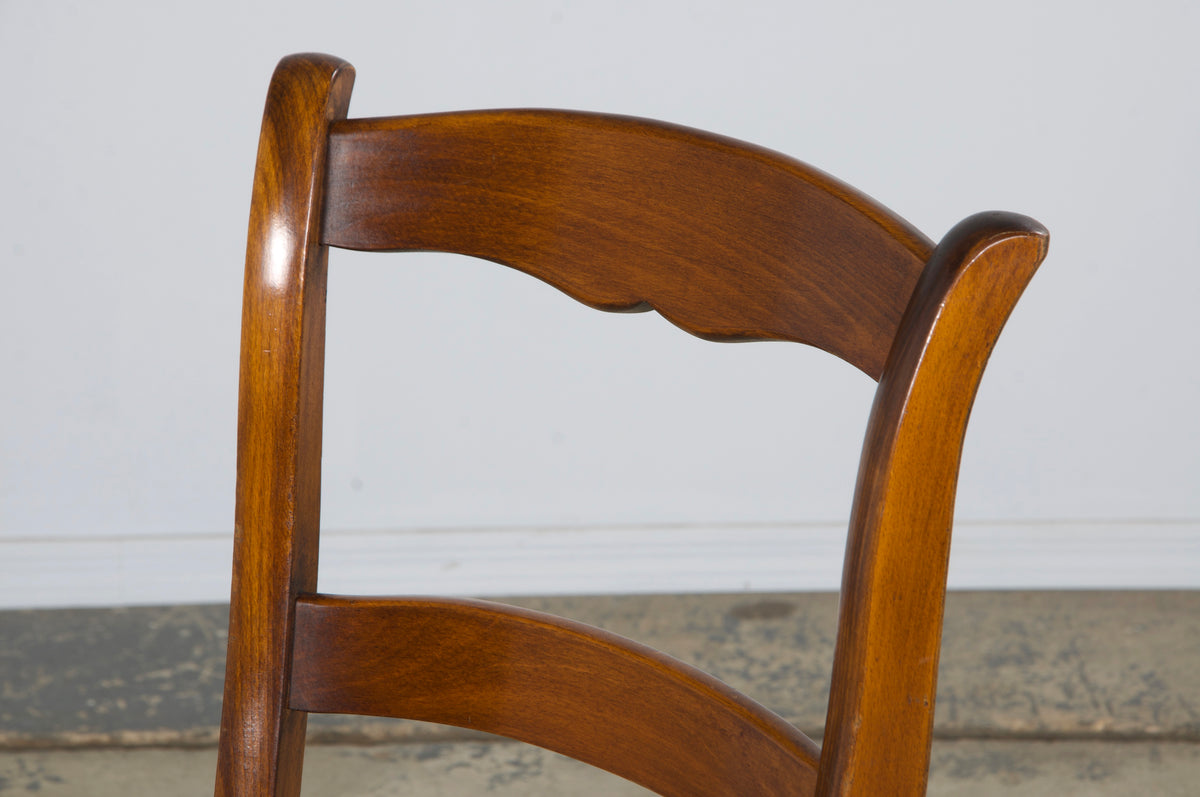 Country French Louis Philippe Style Maple Dining Chairs W/ Rush Seats - Set of 8