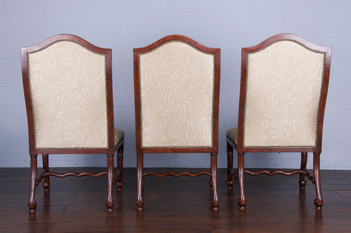 Spanish Colonial Mahogany Dining Chairs W/ Mint Suede Microfiber by Drexel Heritage - Set of 8