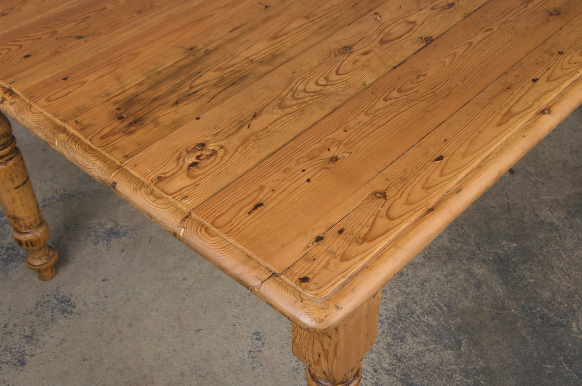 Antique Country French Provincial Pine Farmhouse Dining Table