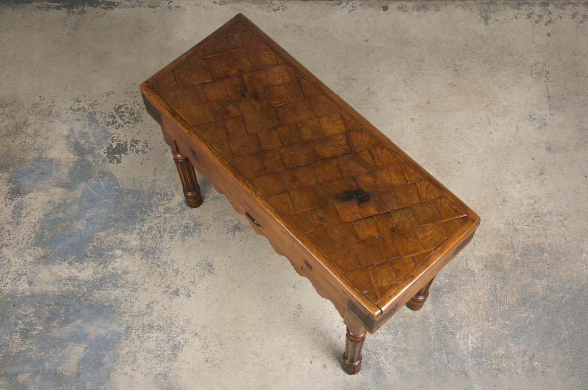 19th Century French Parisian Carved Maple Butcher Block Table