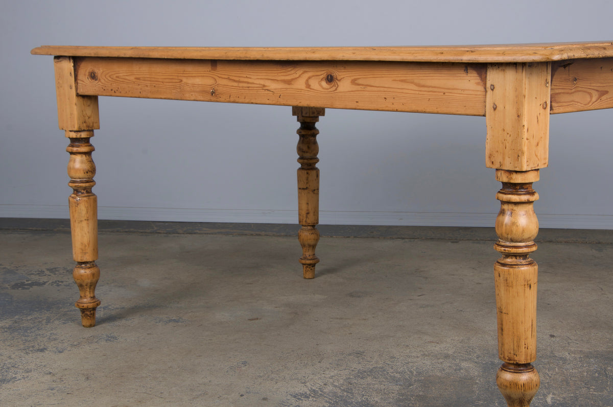 Antique Country French Provincial Pine Farmhouse Dining Table