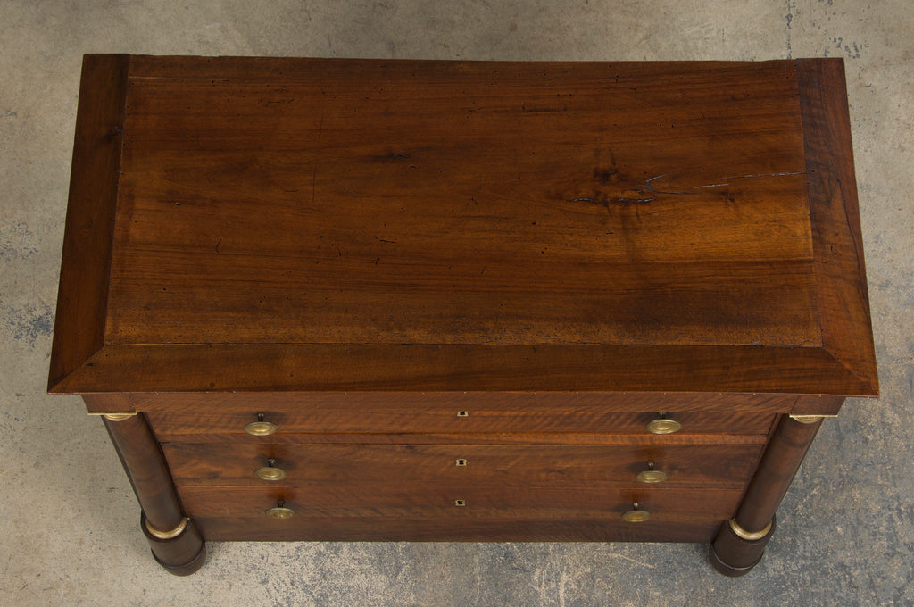 19th Century French Empire Style Walnut Chest of Drawers