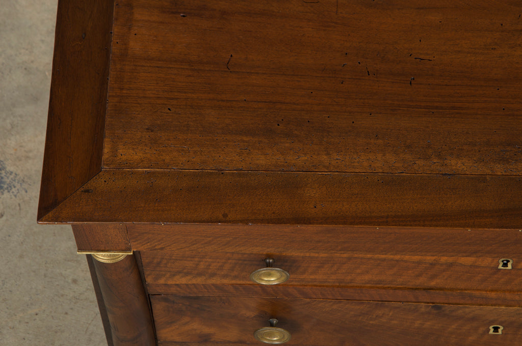 19th Century French Empire Style Walnut Chest of Drawers