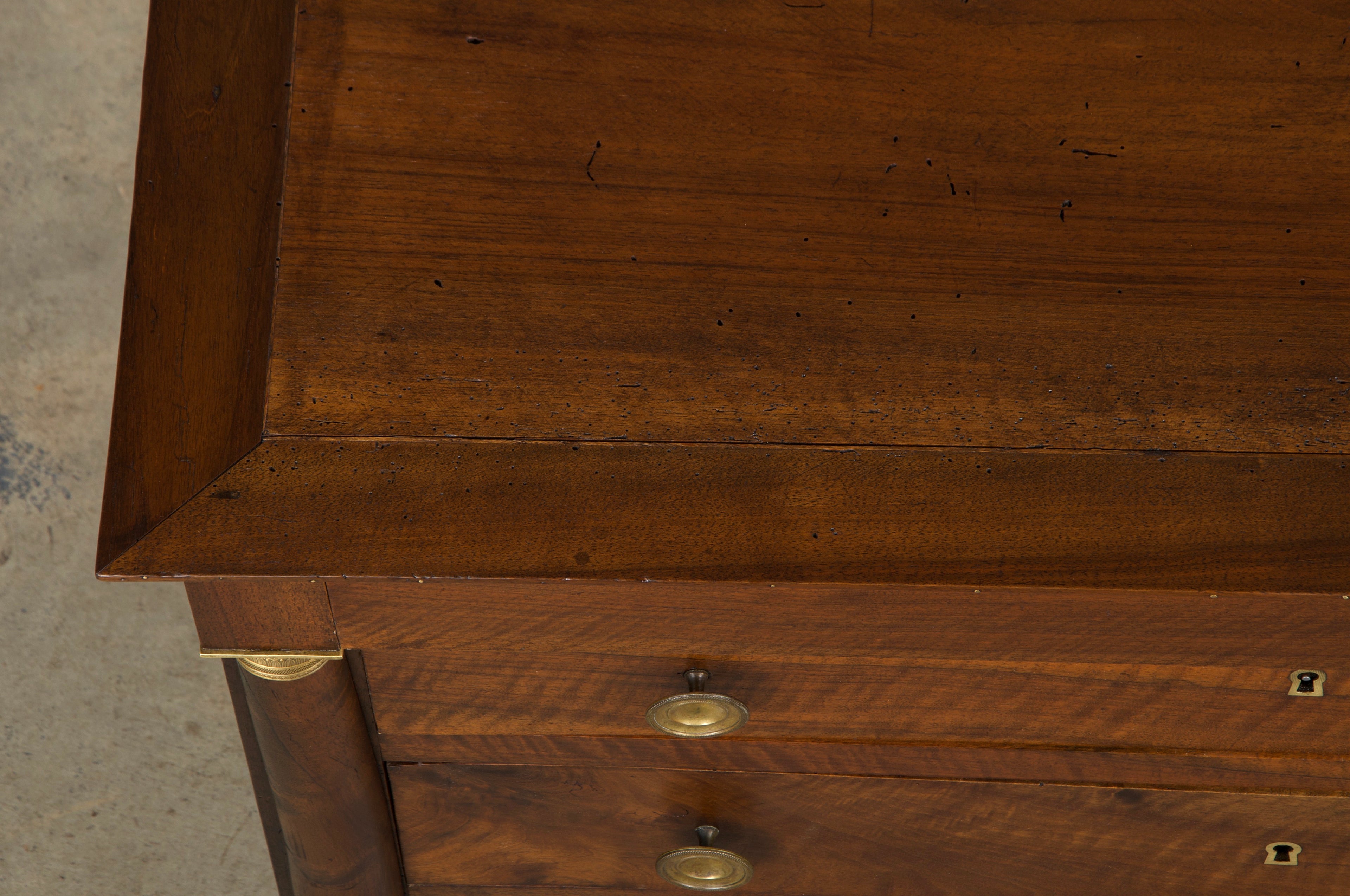 19th Century French Empire Style Walnut Chest of Drawers