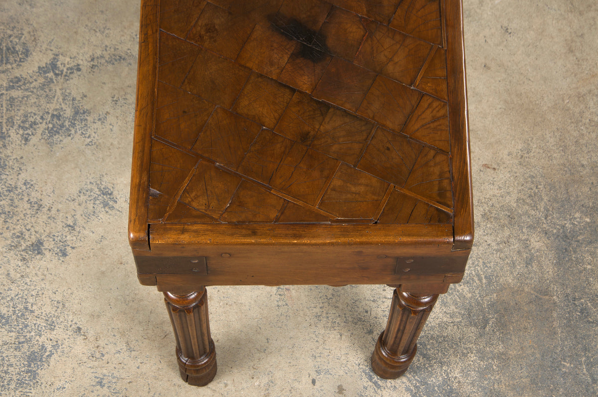 19th Century French Parisian Carved Maple Butcher Block Table