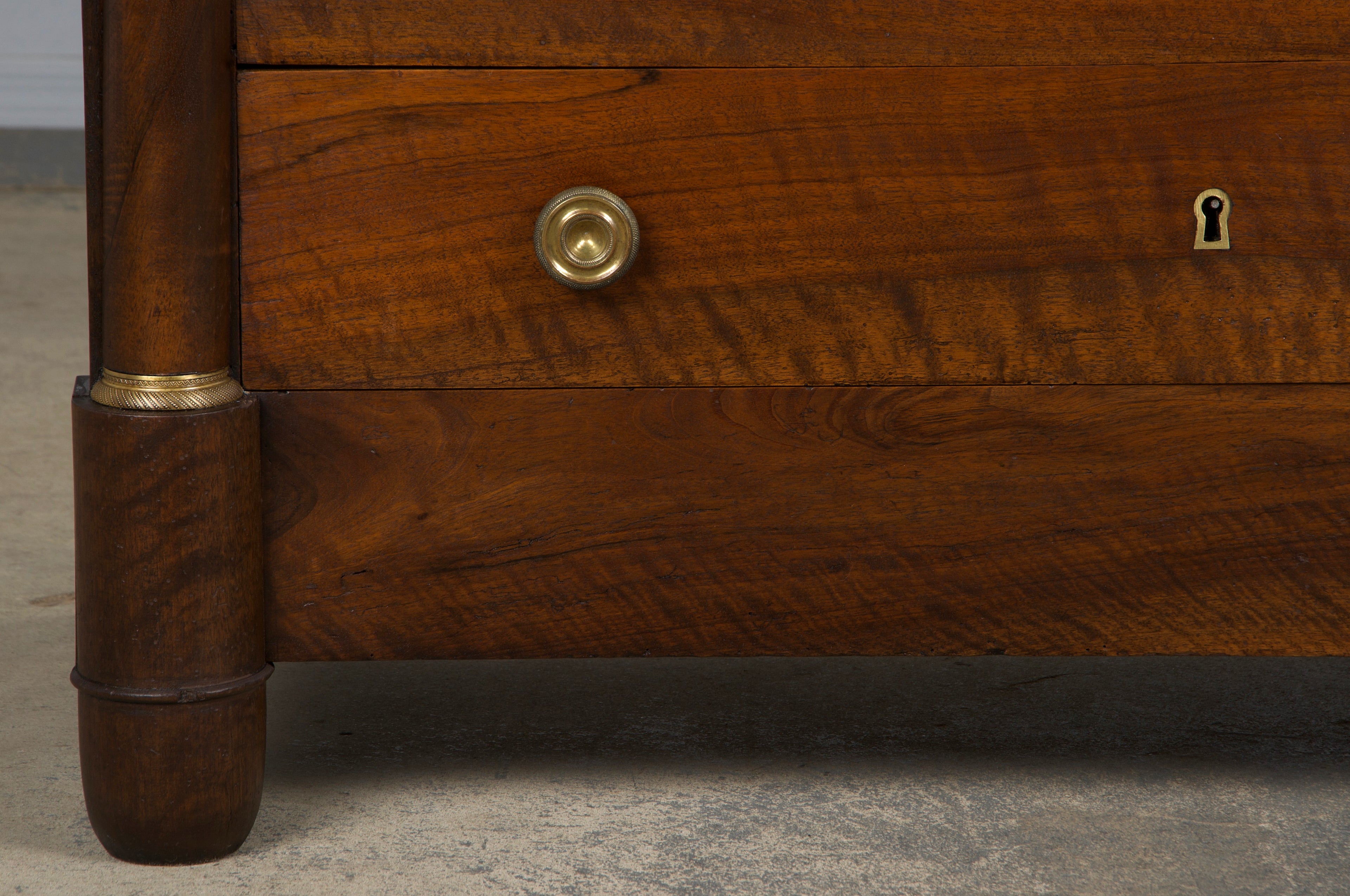 19th Century French Empire Style Walnut Chest of Drawers