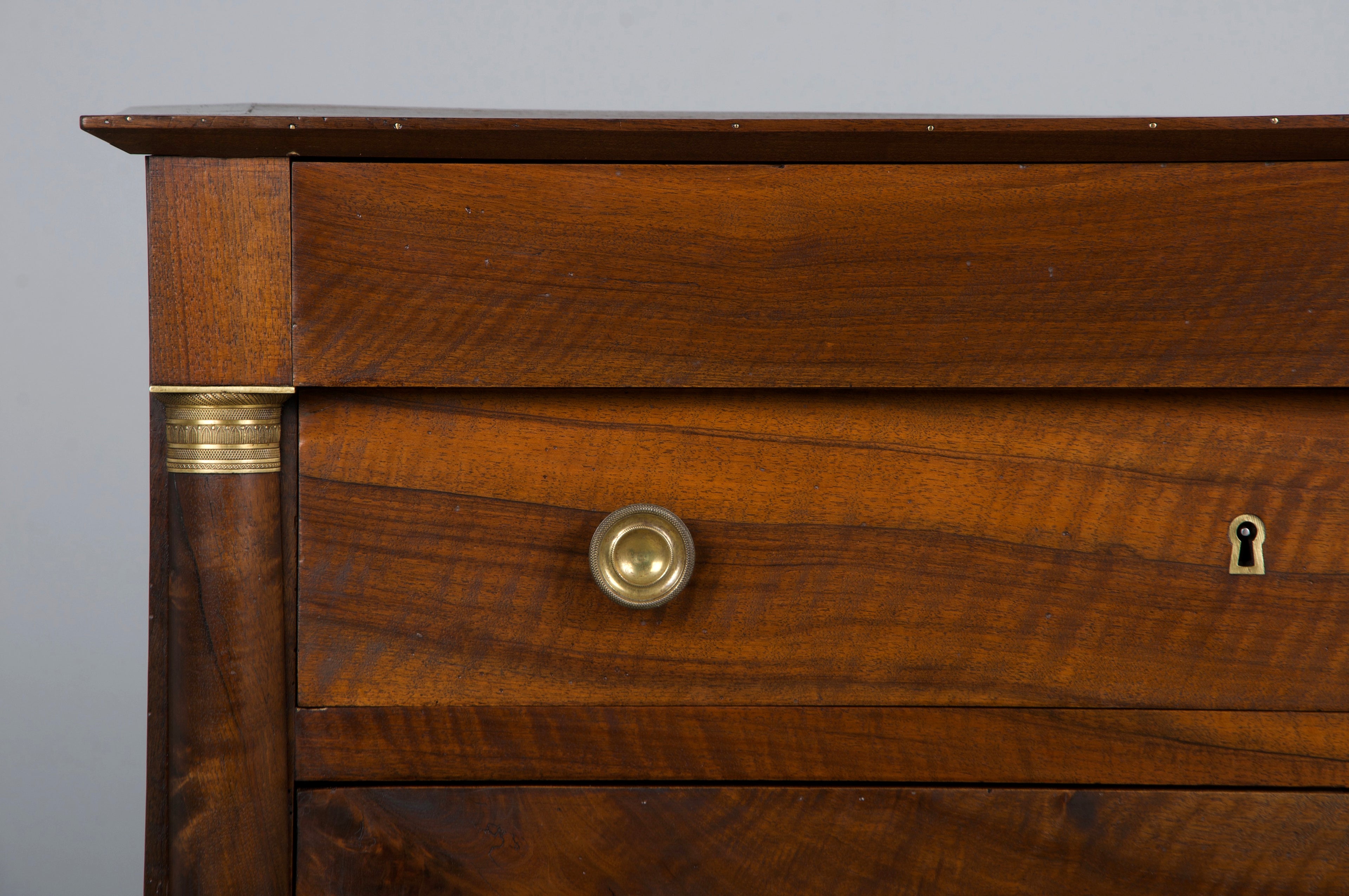 19th Century French Empire Style Walnut Chest of Drawers