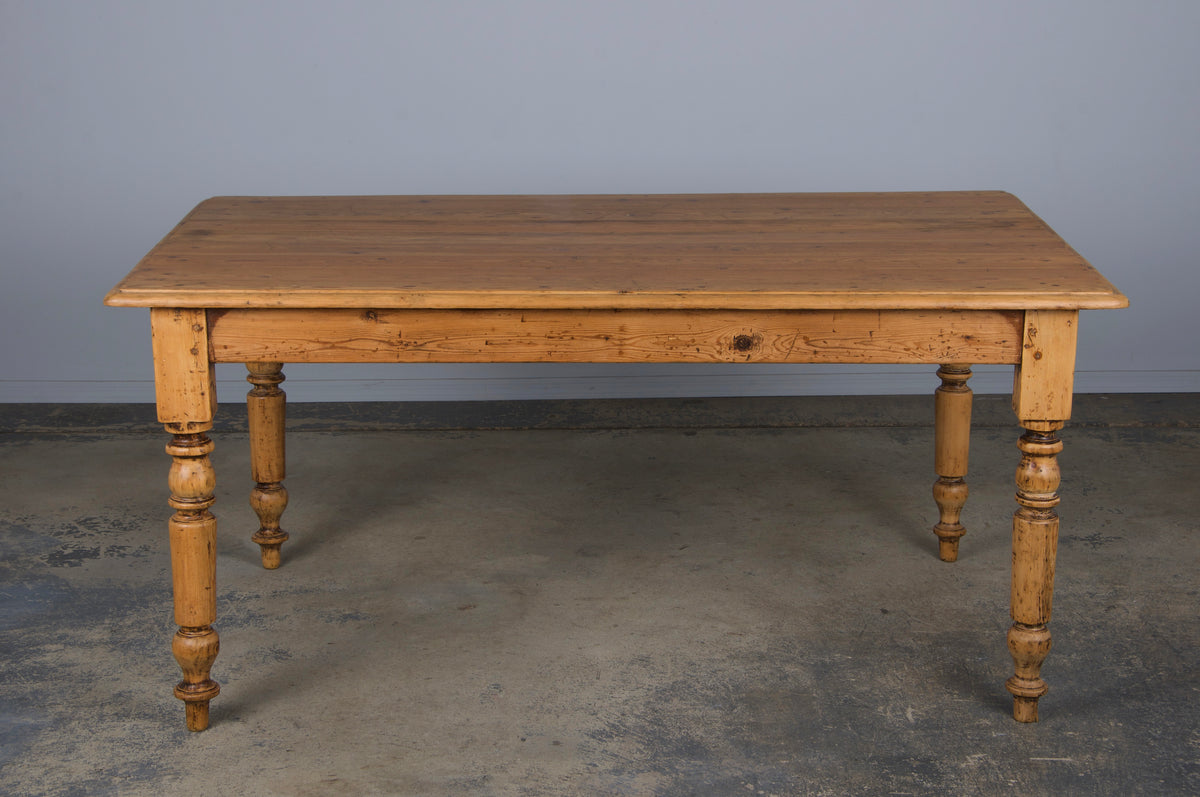 Antique Country French Provincial Pine Farmhouse Dining Table