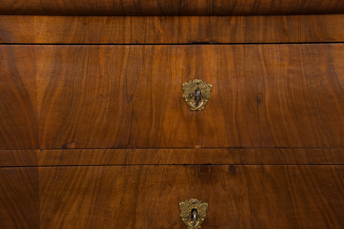 19th Century French Louis Philippe Walnut Chest Of Drawers W/ Carrara Marble