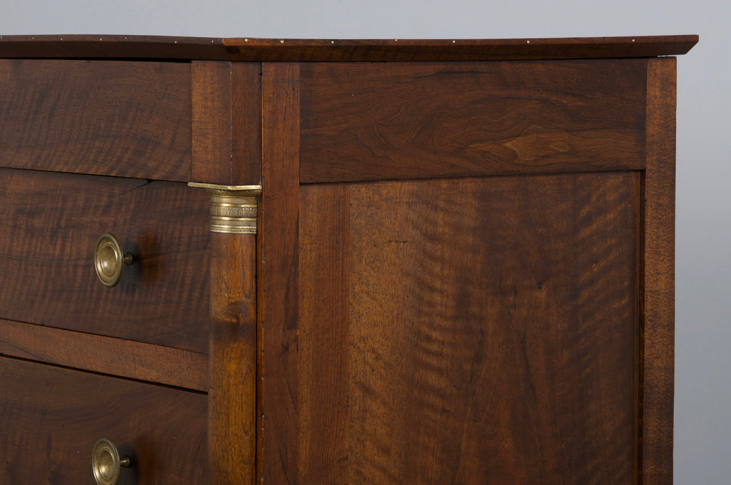 19th Century French Empire Style Walnut Chest of Drawers