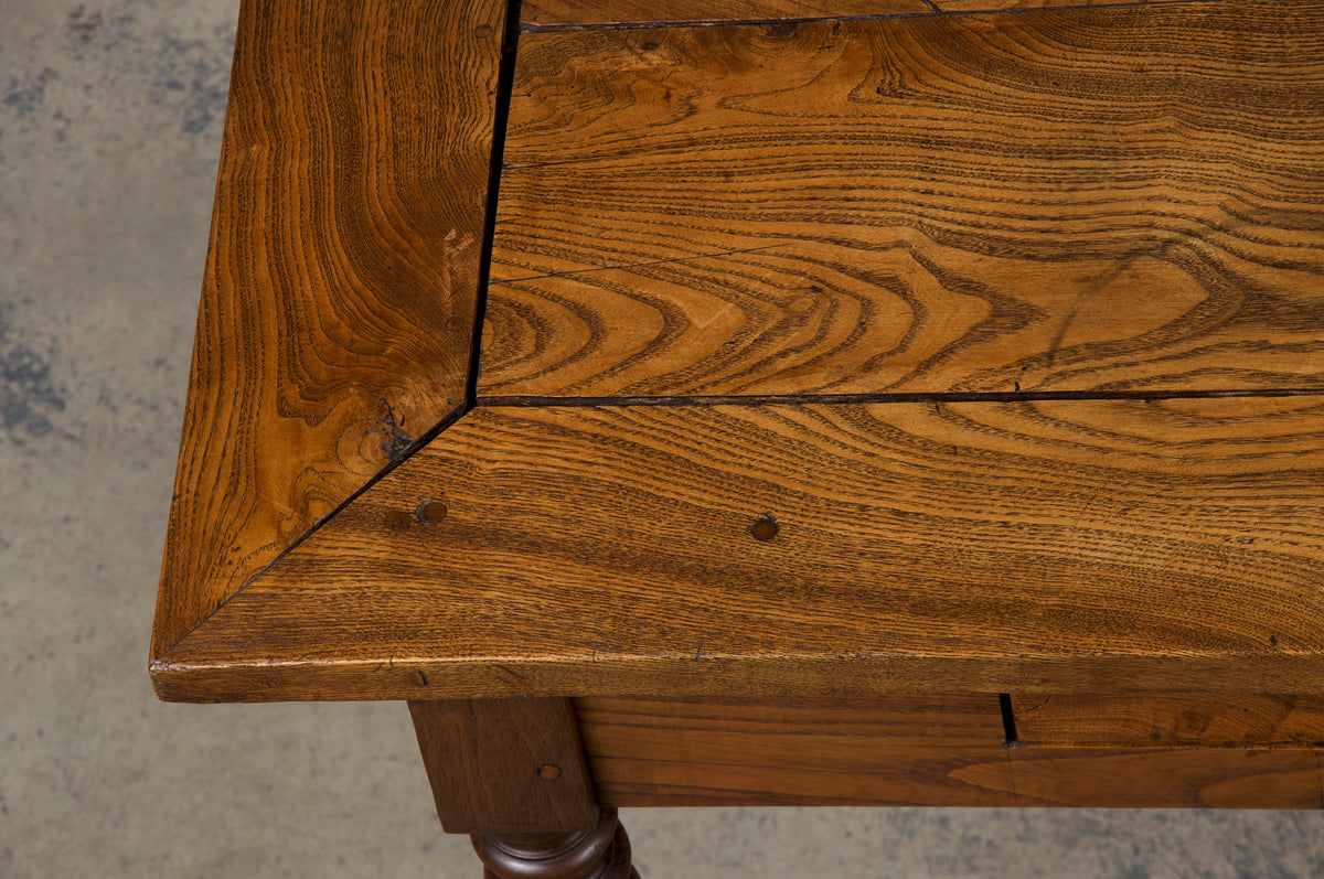 Antique Country French Provincial Oak Side Table