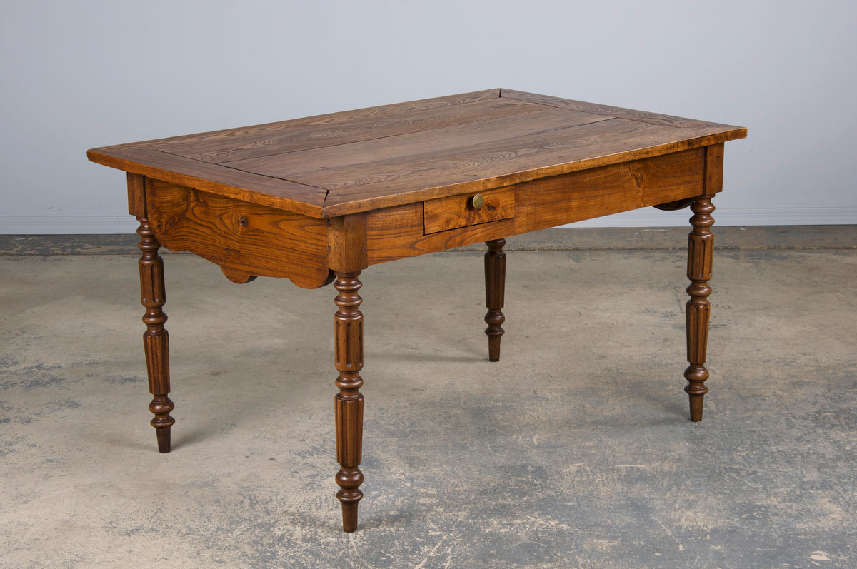 Antique Country French Provincial Oak Side Table