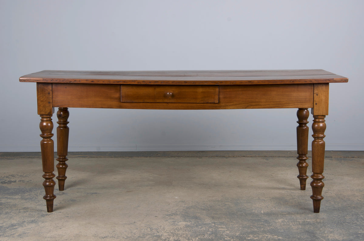 Antique Country French Louis Philippe Style Provincial Walnut Dining Table