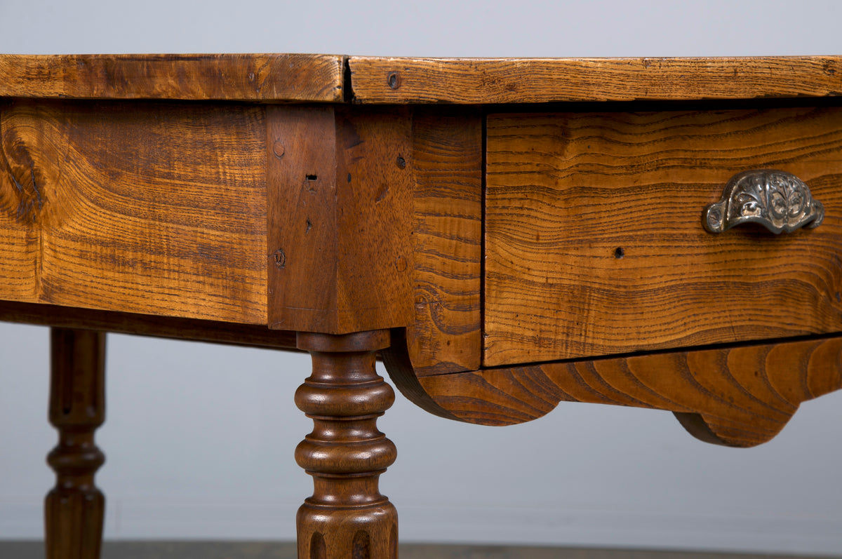 Antique Country French Provincial Oak Side Table