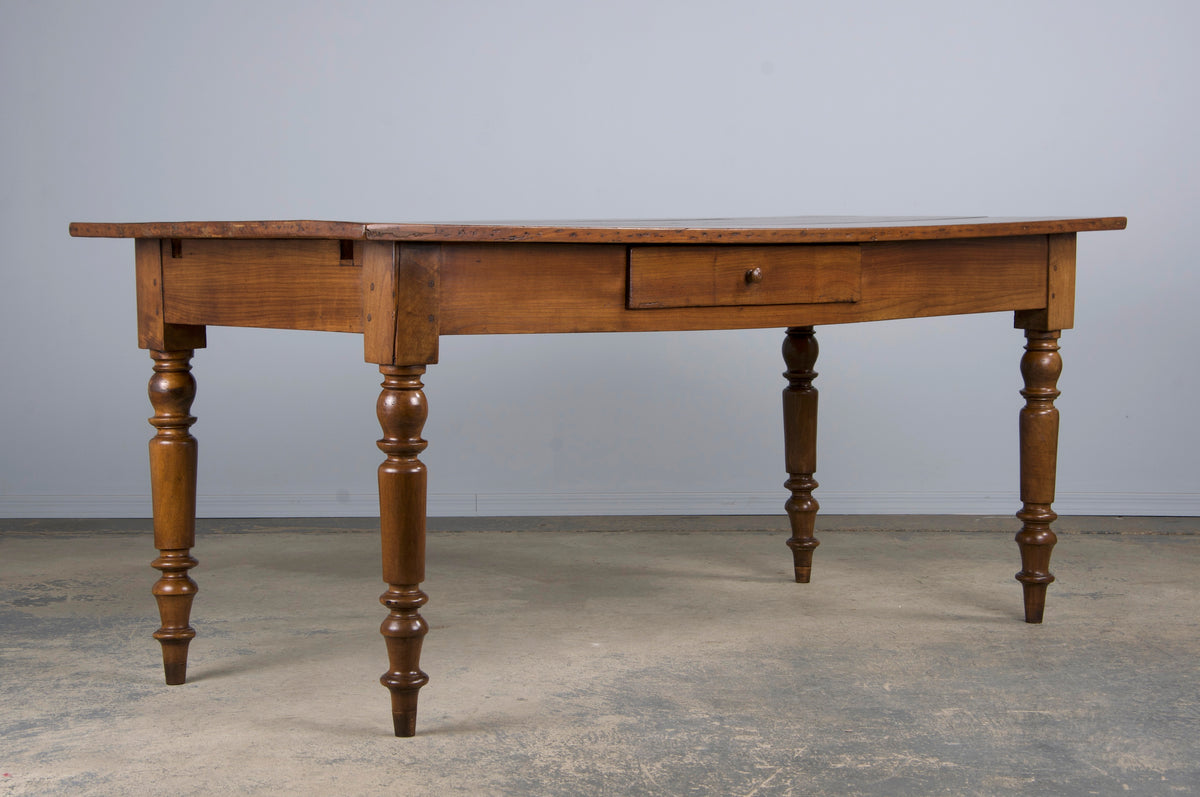 Antique Country French Louis Philippe Style Provincial Walnut Dining Table