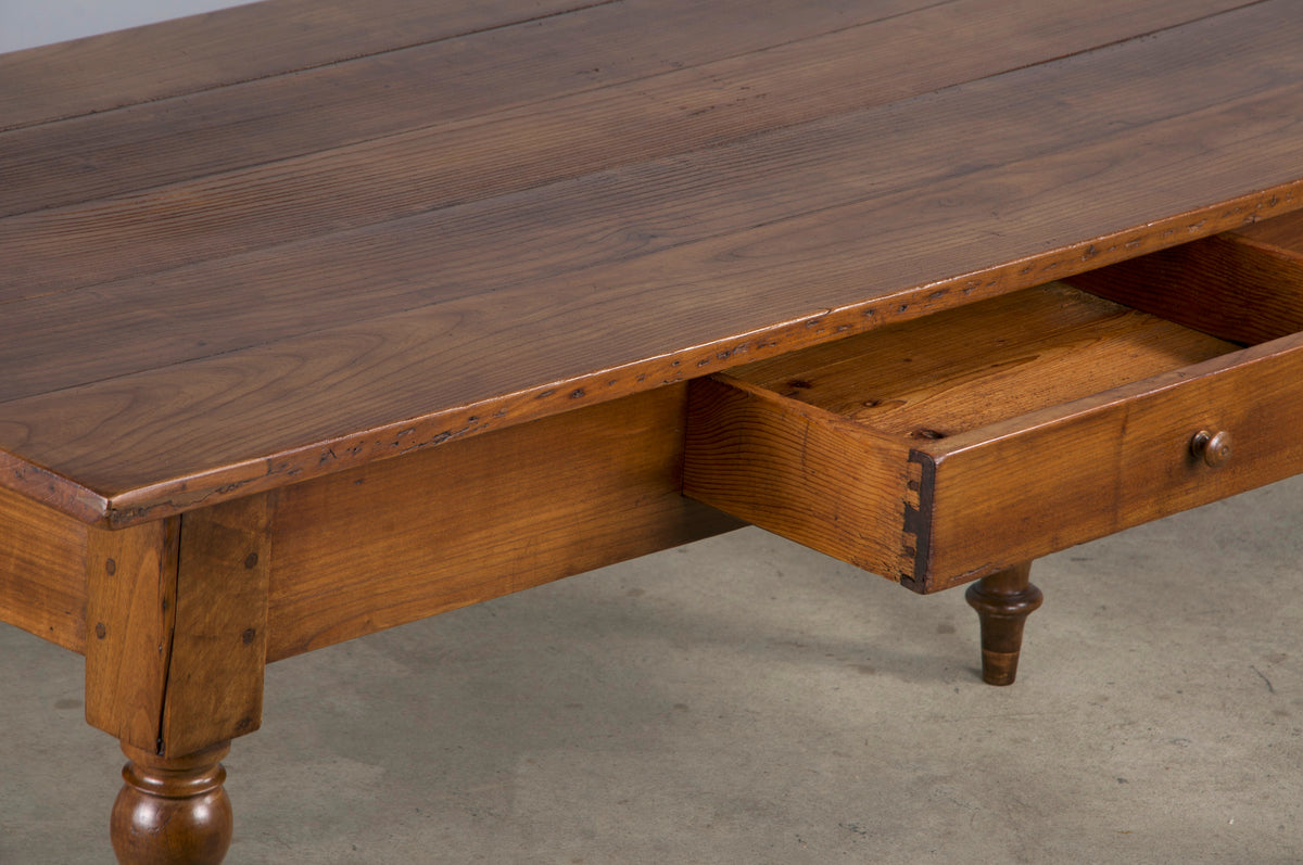 Antique Country French Louis Philippe Style Provincial Walnut Dining Table