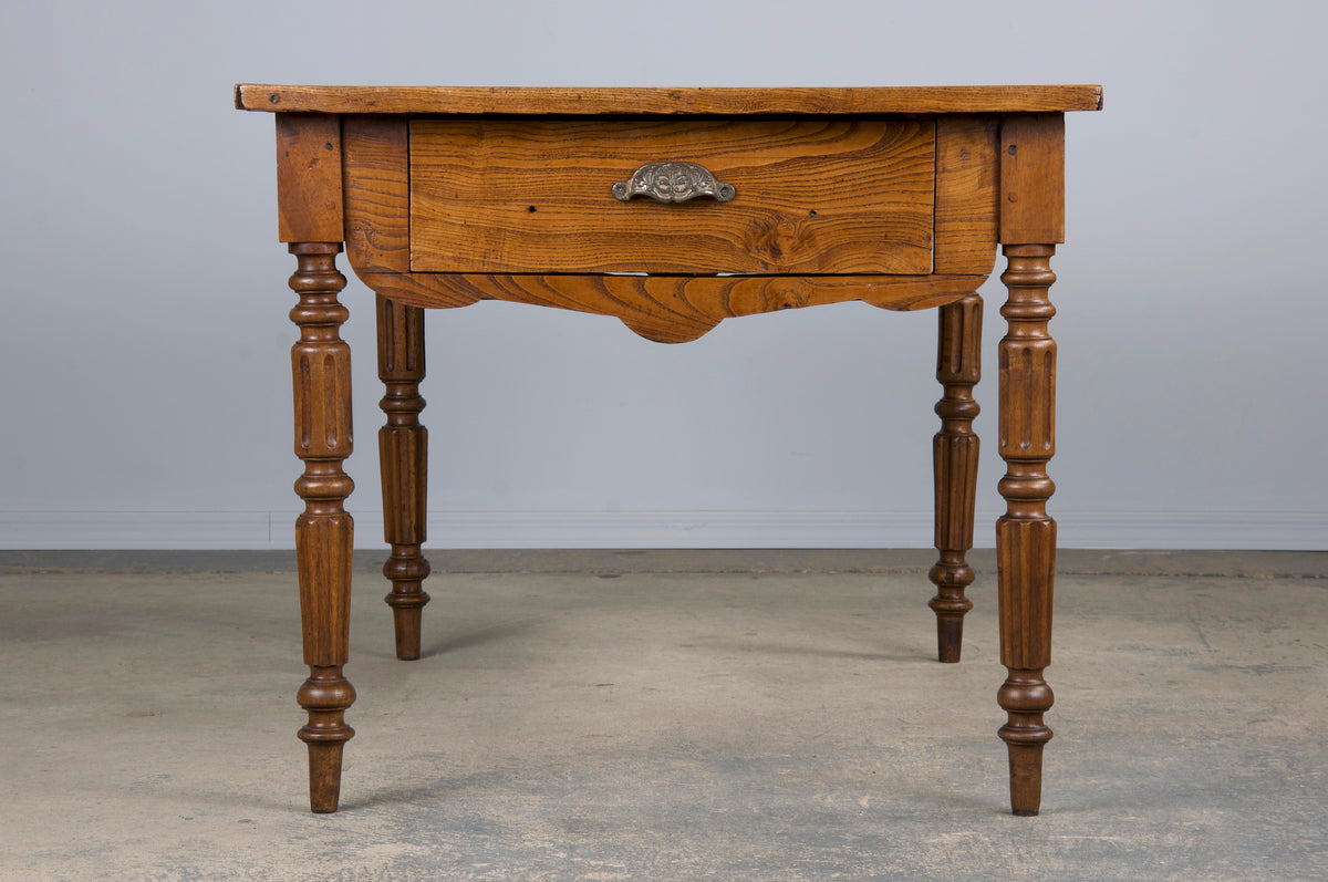 Antique Country French Provincial Oak Side Table