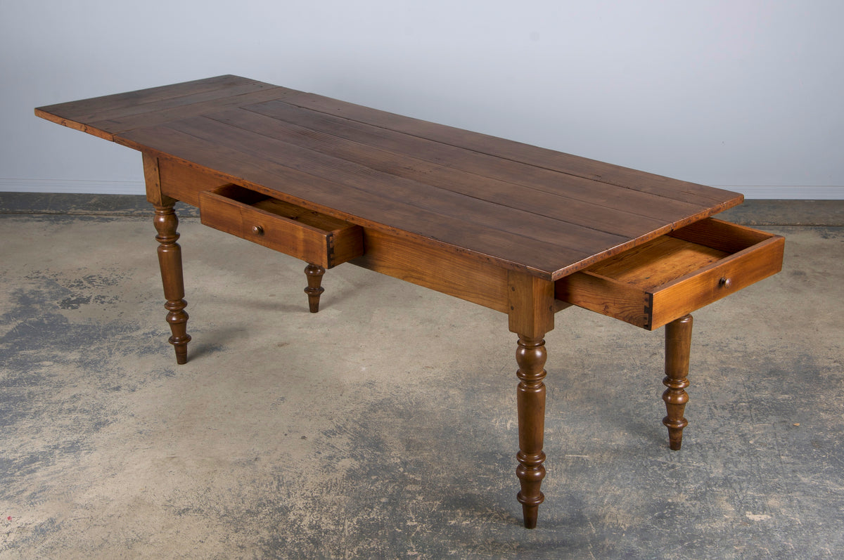 Antique Country French Louis Philippe Style Provincial Walnut Dining Table