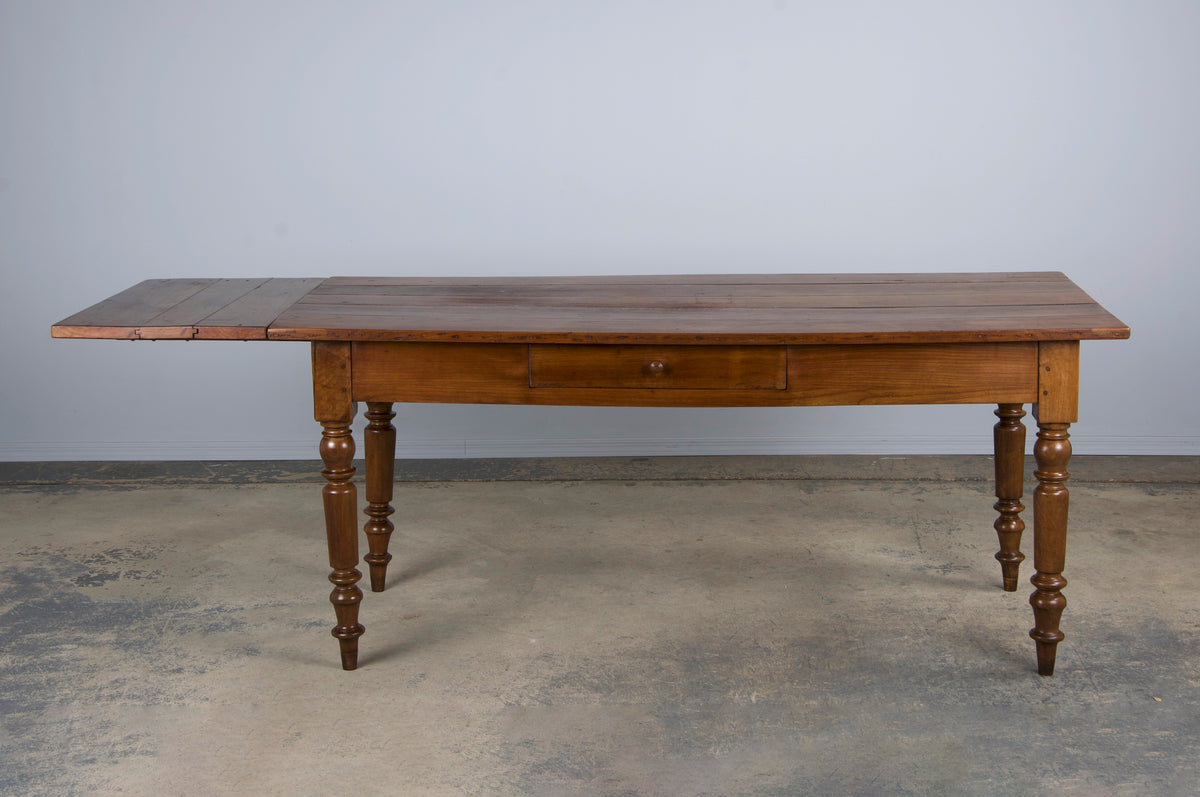 Antique Country French Louis Philippe Style Provincial Walnut Dining Table