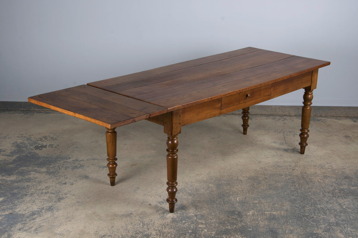 Antique Country French Louis Philippe Style Provincial Walnut Dining Table