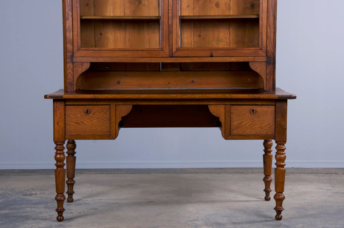 ON HOLD Antique Country French Louis Philippe Style Provincial Oak Library Desk