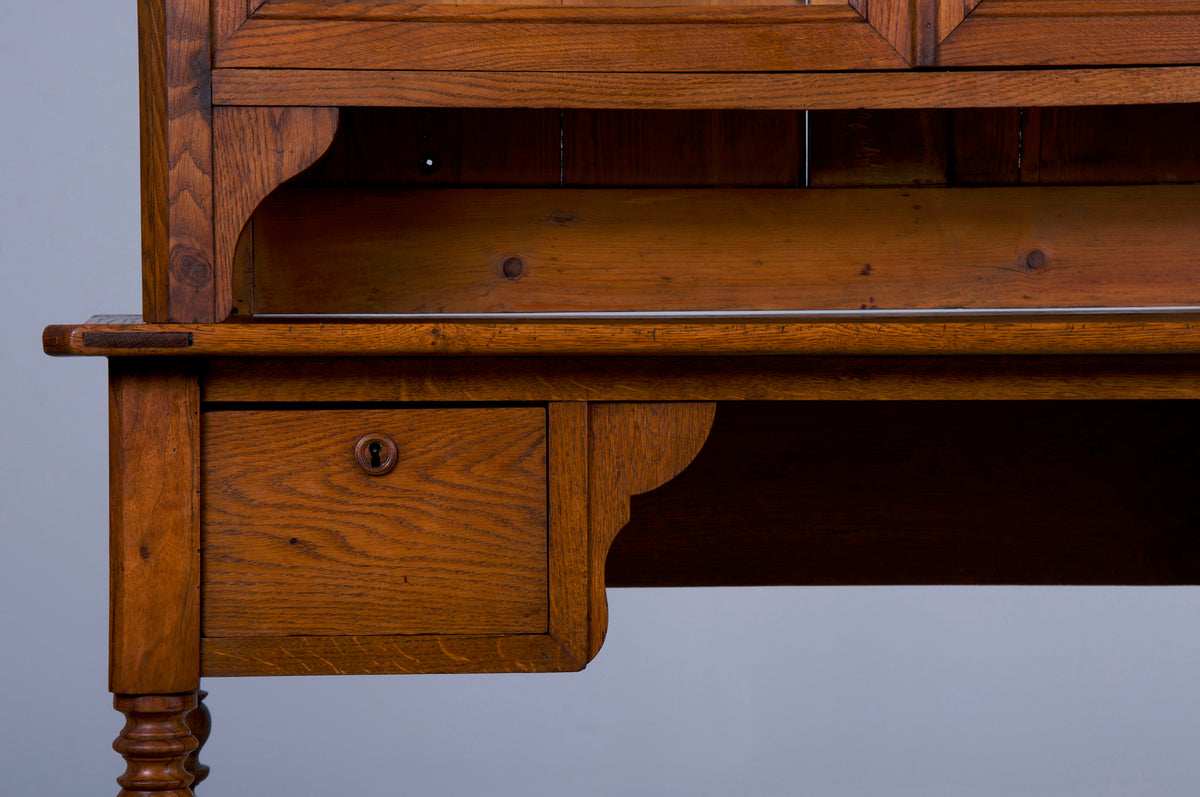 ON HOLD Antique Country French Louis Philippe Style Provincial Oak Library Desk