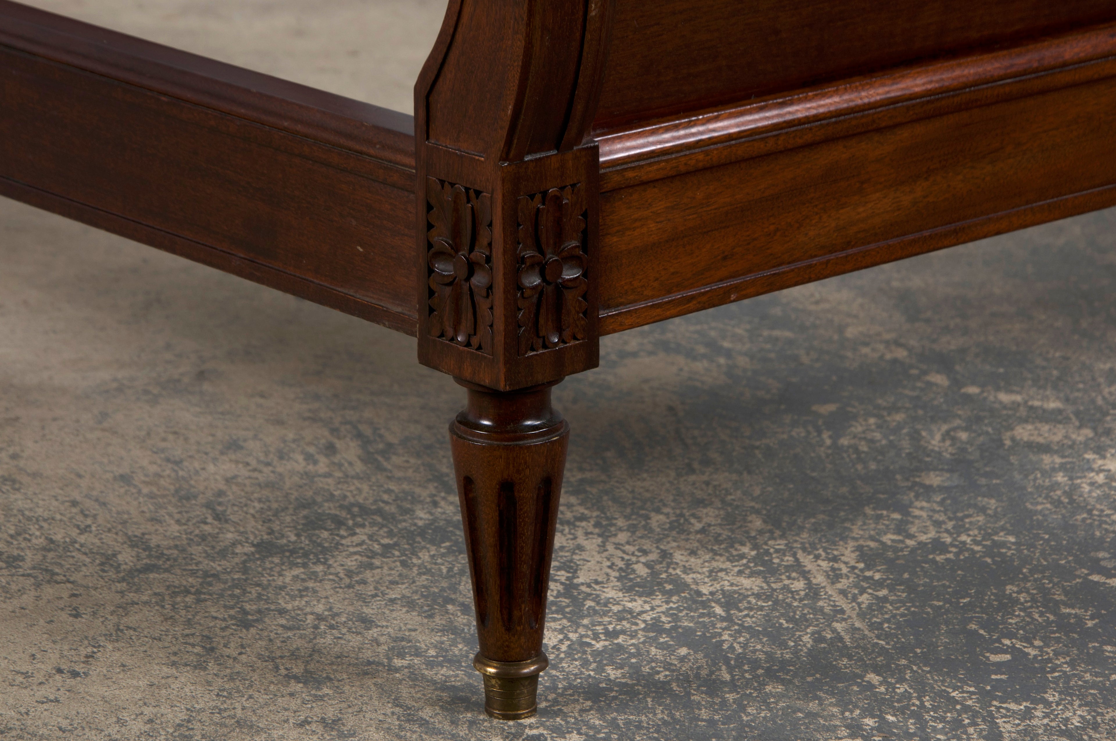 Antique French Louis XVI Style Mahogany Full Size Bedframe