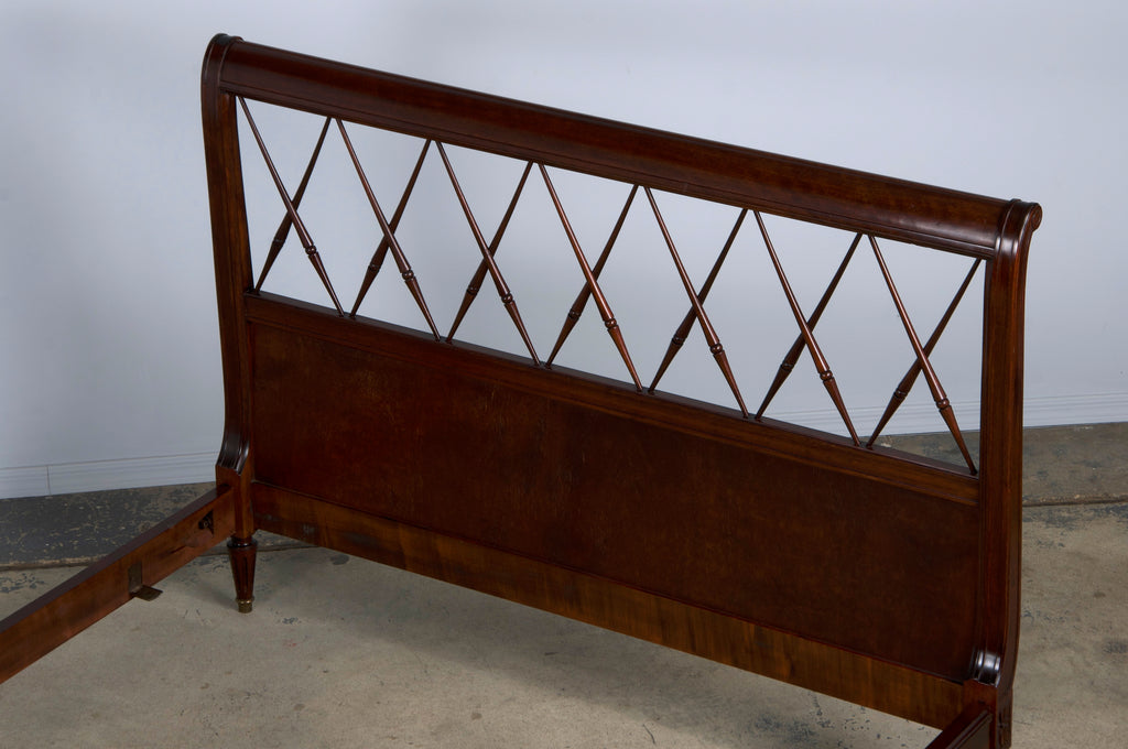 Antique French Louis XVI Style Mahogany Full Size Bedframe