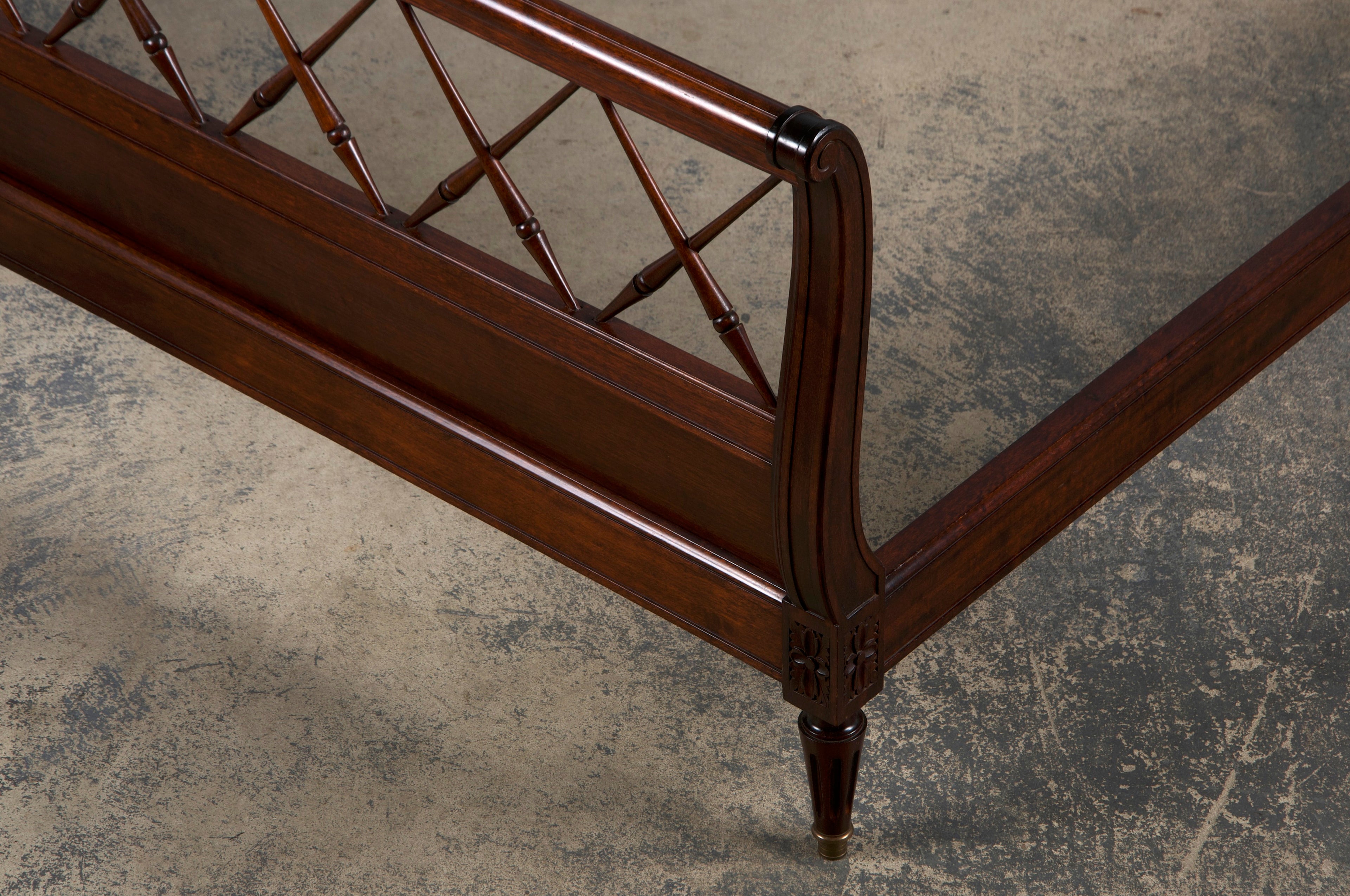 Antique French Louis XVI Style Mahogany Full Size Bedframe