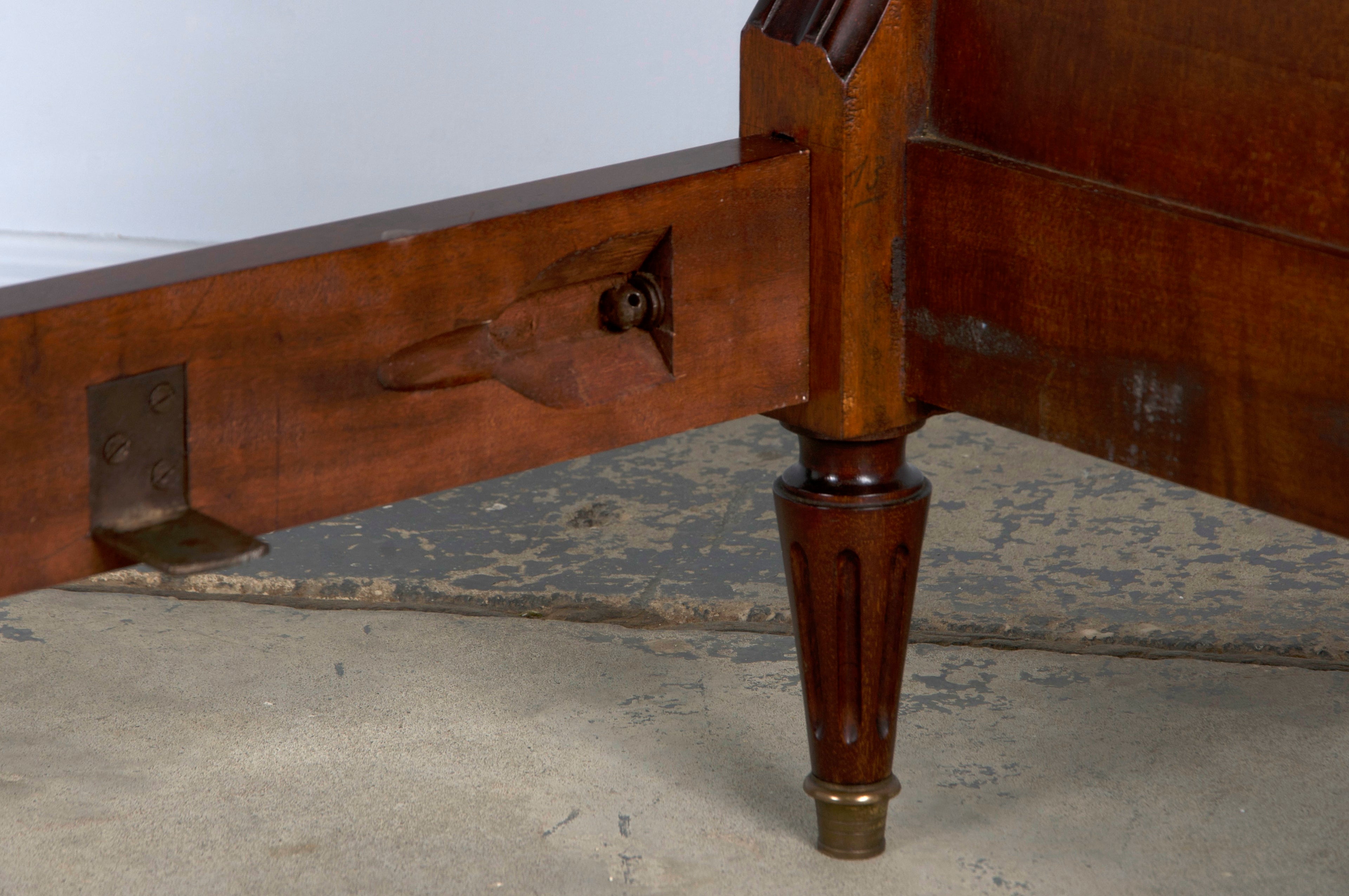 Antique French Louis XVI Style Mahogany Full Size Bedframe