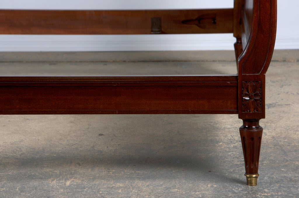 Antique French Louis XVI Style Mahogany Full Size Bedframe