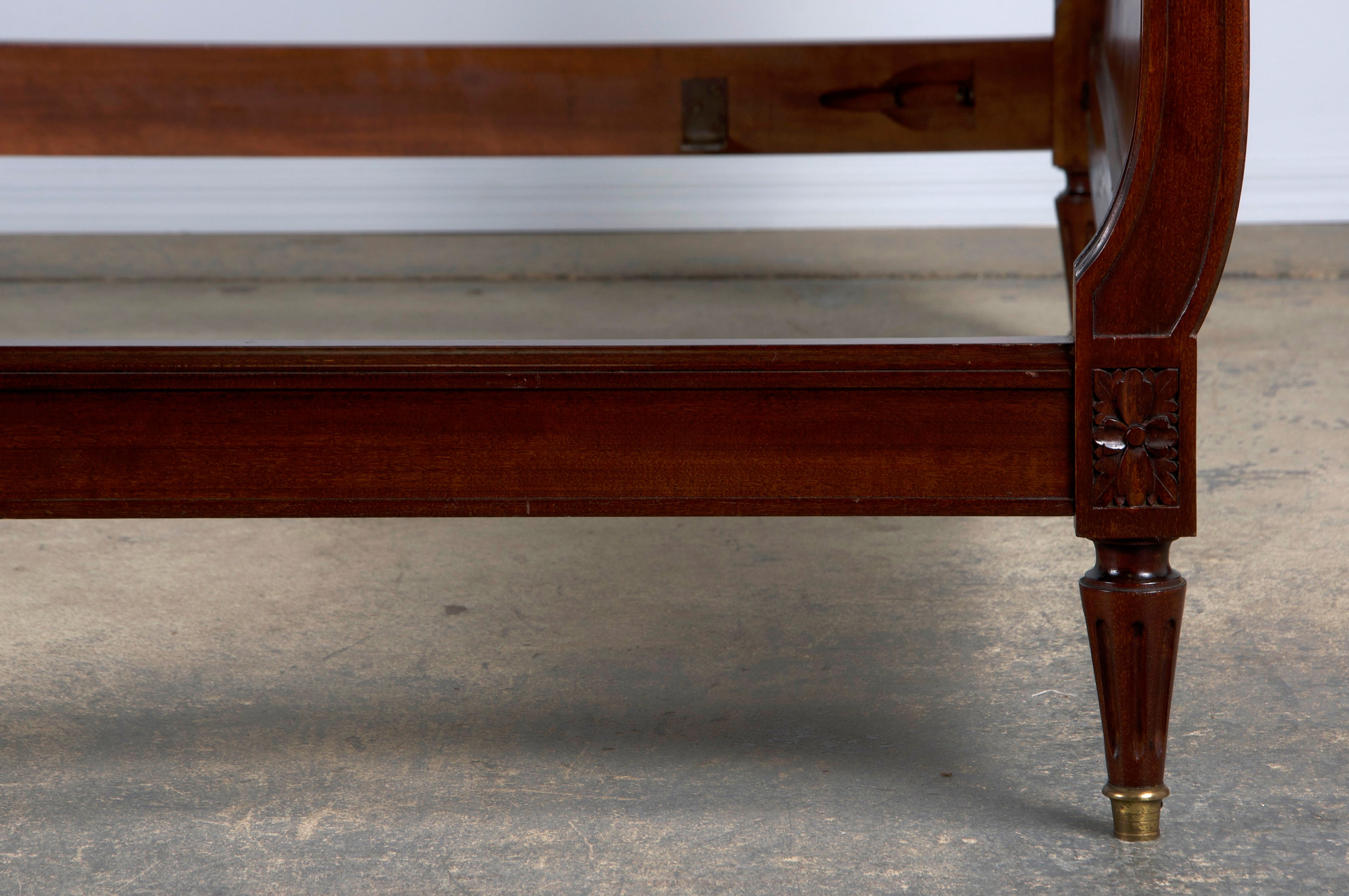 Antique French Louis XVI Style Mahogany Full Size Bedframe