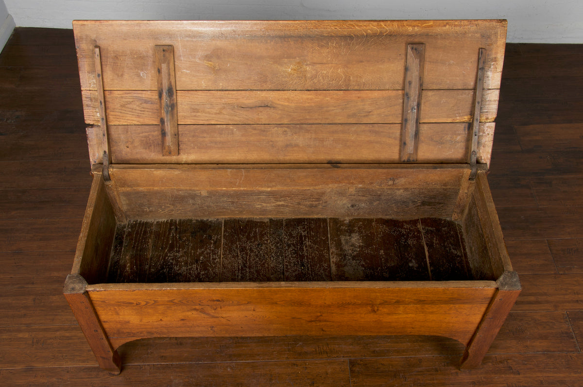18th Century Country French Provincial Farmhouse Oak Storage Chest