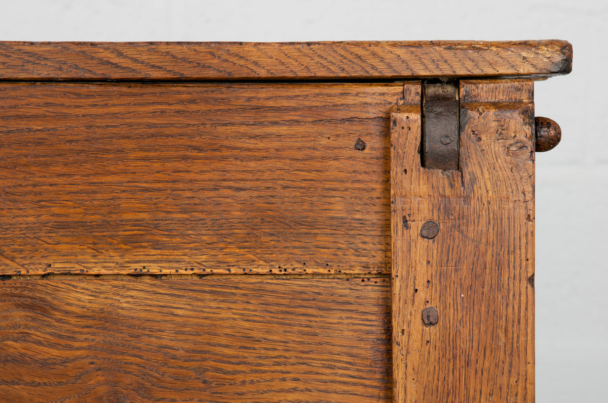 18th Century Country French Provincial Farmhouse Oak Storage Chest