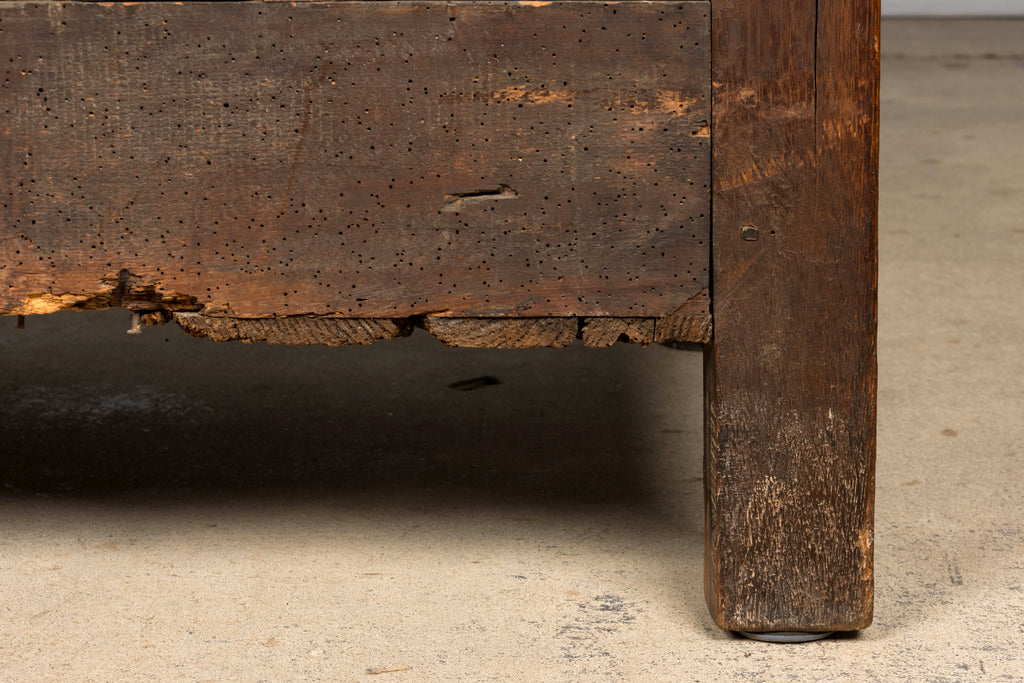 18th Century French Régence Walnut Chest of Drawers with Brass Pulls, Lyon